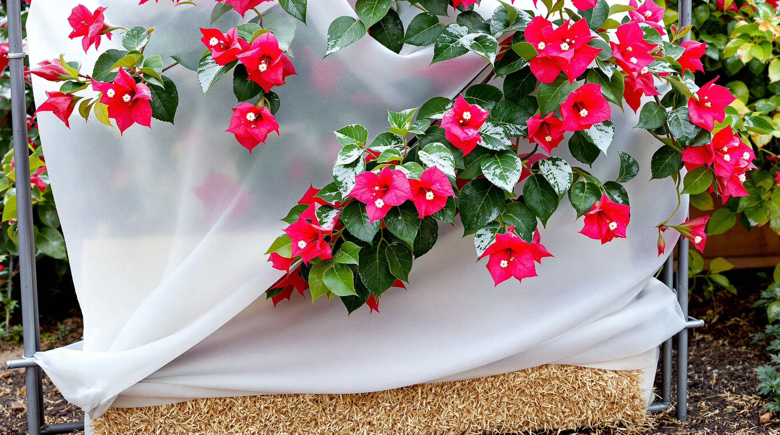 Bouganville in inverno: coprirla con il tessuto non tessuto non basta, devi fare questo