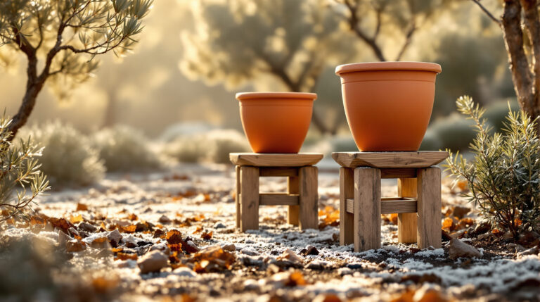 scopri perché sollevare i vasi di terracotta dal terreno è essenziale per proteggerli dal gelo e prolungarne la durata durante l&#039;inverno.